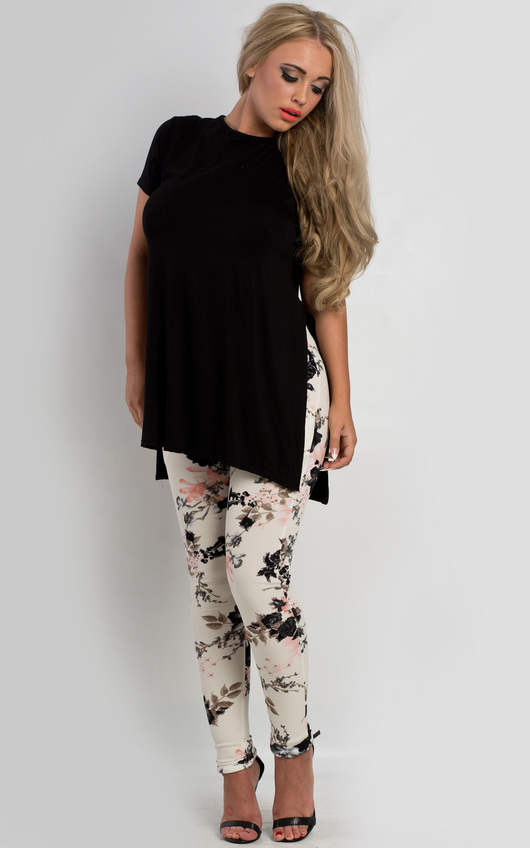 Shya Side Split Casual Tee Shya Side Split Casual Tee