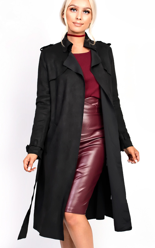 Alana Faux Suede Trench Jacket Alana Faux Suede Trench Jacket