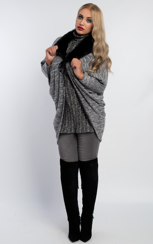 Ariel Faux Fur Collar Cardigan Ariel Faux Fur Collar Cardigan