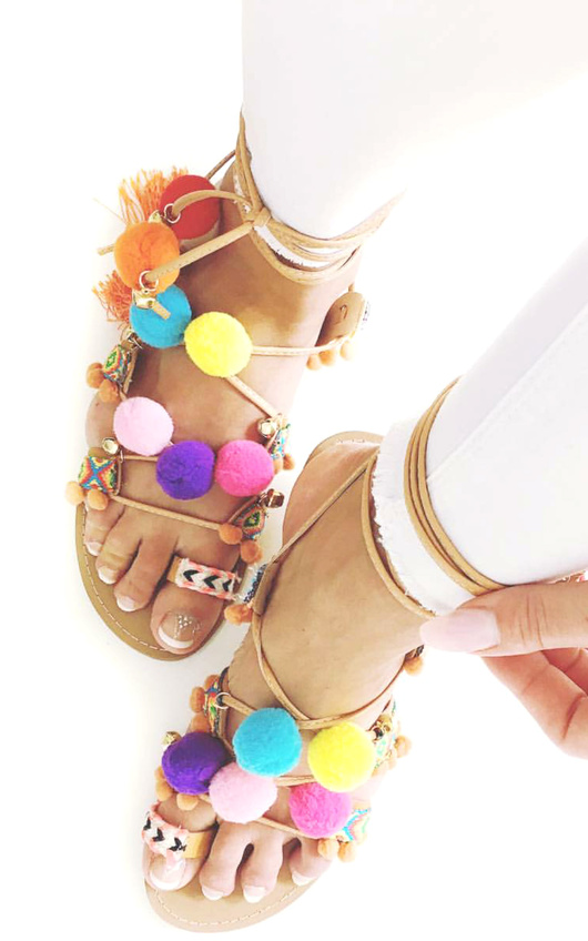 Pallavi Pom Pom Sandals Pallavi Pom Pom Sandals