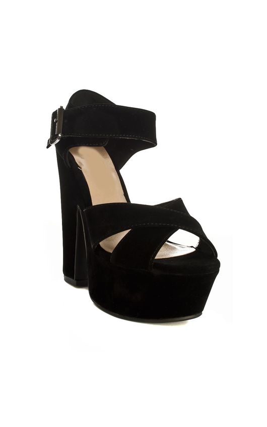 Temi Crossover Straps Platform Block Heels Temi Crossover Straps Platform Block Heels