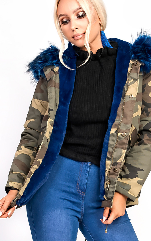 Sara Faux Fur Camo Parka Sara Faux Fur Camo Parka