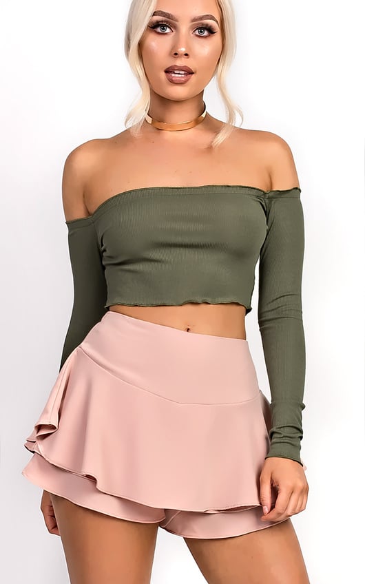 Haley Ribbed Long Sleeved Crop Top Haley Ribbed Long Sleeved Crop Top