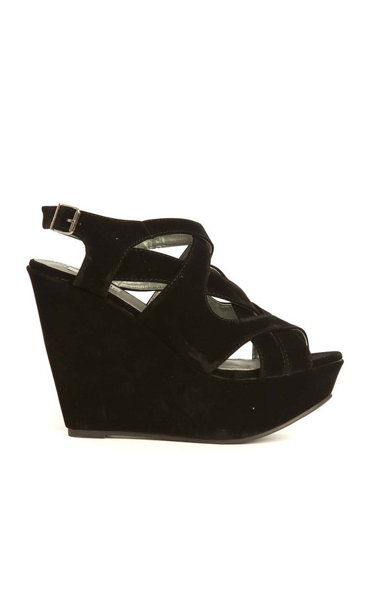 Jesse Suede Platform Wedges in Black Jesse Suede Platform Wedges in Black