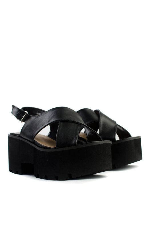 Elyse Platform Cross Strap Sandals Elyse Platform Cross Strap Sandals