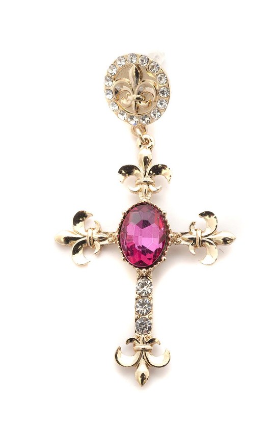 Nuria Cross Gem Long Earrings Nuria Cross Gem Long Earrings
