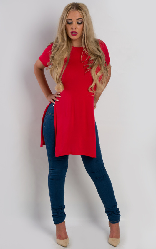 Shya Side Split Casual Tee Shya Side Split Casual Tee