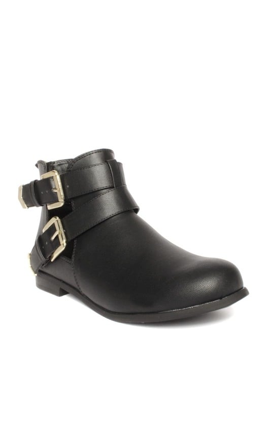 Mel Black Leather Cut-Out Ankle Boots Mel Black Leather Cut-Out Ankle Boots