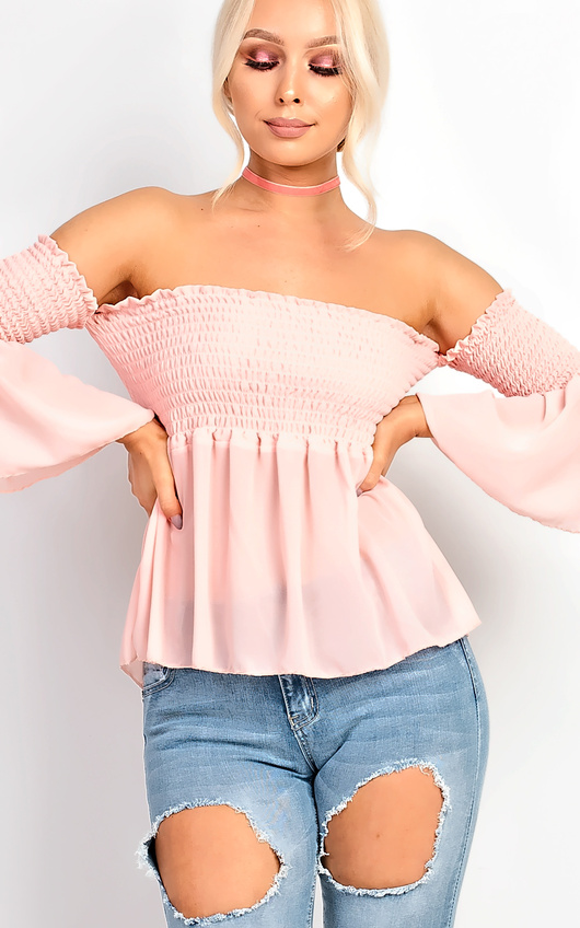 Carrie Bardot Floaty Bell Sleeve Stretch Top Carrie Bardot Floaty Bell Sleeve Stretch Top