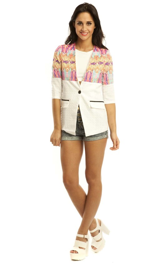 Radella Rose Tribal Print Blazer Radella Rose Tribal Print Blazer