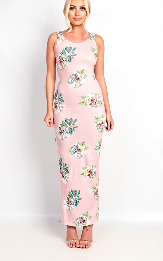 Sierra Bodycon Floral Zip Side Maxi Dress Sierra Bodycon Floral Zip Side Maxi Dress
