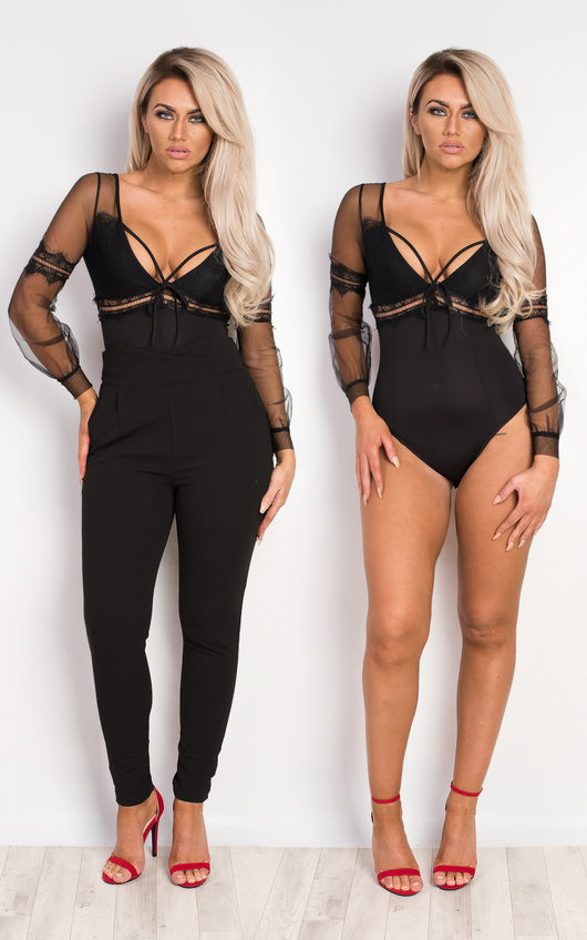 Moxie Lace & Mesh Bodysuit Moxie Lace & Mesh Bodysuit