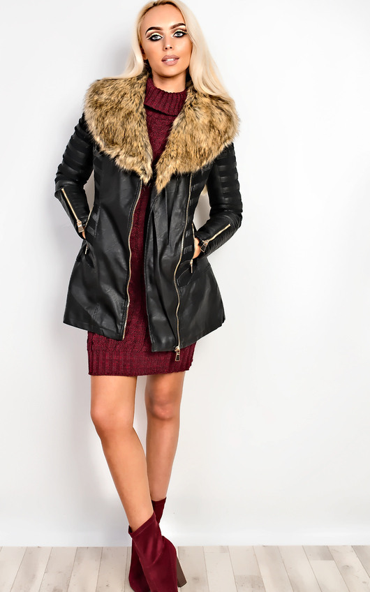 Lilian Faux Fur Leather Jacket Lilian Faux Fur Leather Jacket