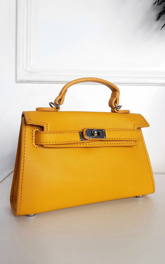 Aimee Faux Leather Bag with Handle and Metal Detail Aimee Faux Leather Bag with Handle and Metal Detail