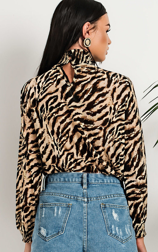 Ally Leopard Print High Neck Top Ally Leopard Print High Neck Top