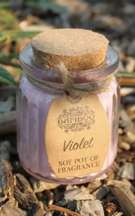 Ancient Wisdom Bamboo Violet Soy Pot of Fragrance Candle Ancient Wisdom Bamboo Violet Soy Pot of Fragrance Candle
