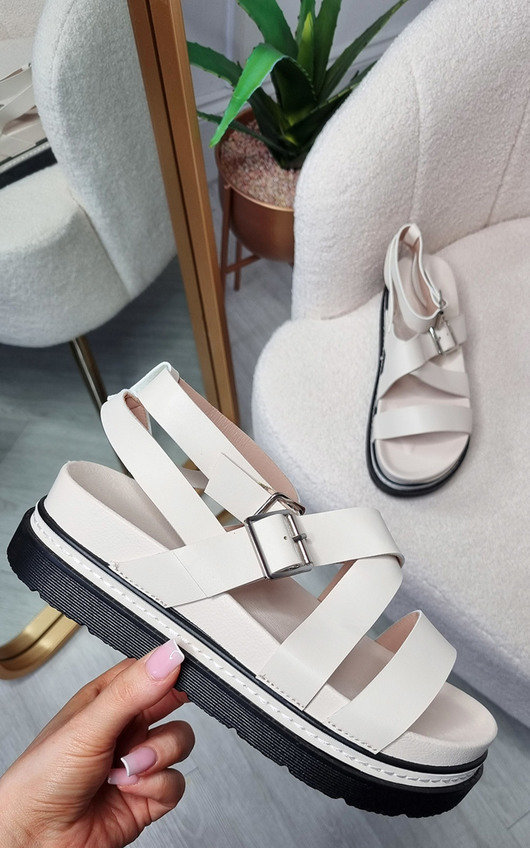 Arya Faux Leather Strappy Buckle Sandals Arya Faux Leather Strappy Buckle Sandals