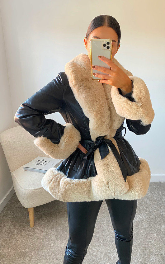 Ashley Faux Leather & Faux Fur Jacket Ashley Faux Leather & Faux Fur Jacket