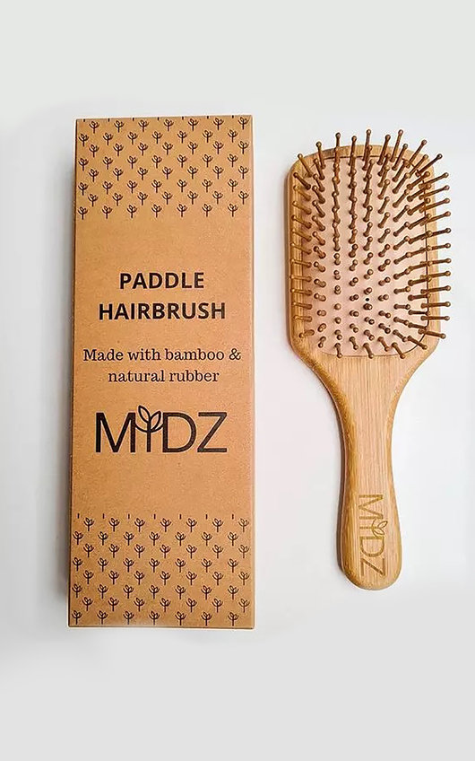 Bamboo and Natural Rubber Paddle Hairbrush Bamboo and Natural Rubber Paddle Hairbrush