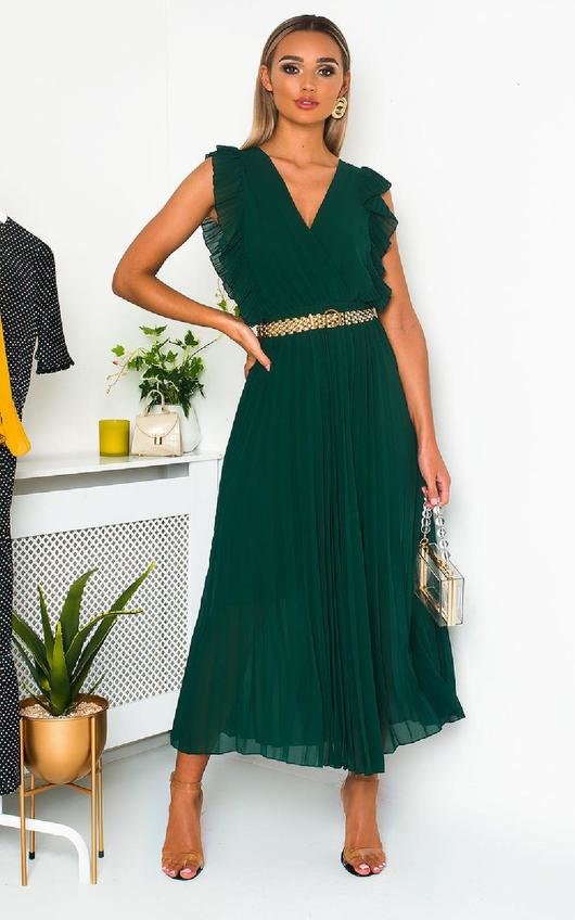 Bryanna Pleated Maxi Dress