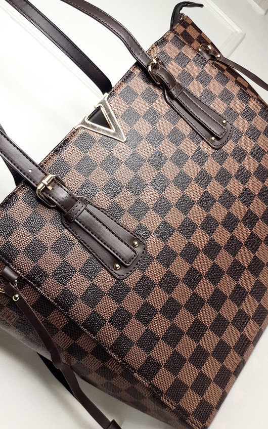 Chelsie Checked Tote Bag Chelsie Checked Tote Bag