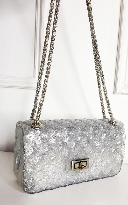 Cheryl Padded Fold Over Bag with Chain Strap Cheryl Padded Fold Over Bag with Chain Strap