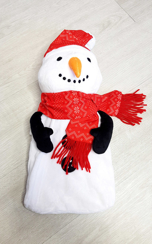 Christmas Snowman Fabric Hot Water Bottle Christmas Snowman Fabric Hot Water Bottle