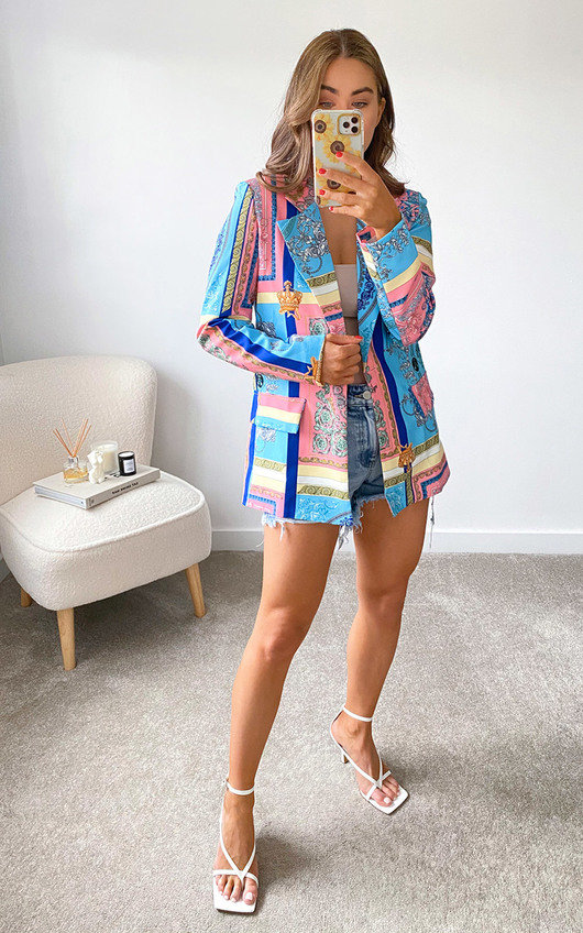 Dahlia Printed Blazer Jacket Dahlia Printed Blazer Jacket