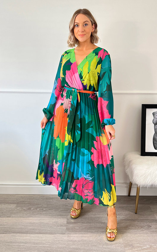 Delilah Pleated Wrap Front Maxi Dress Delilah Pleated Wrap Front Maxi Dress