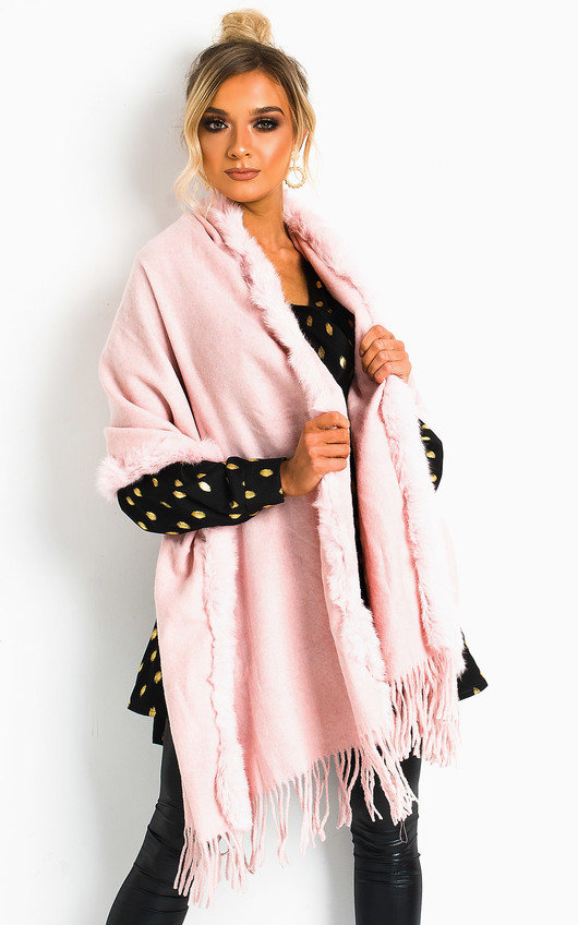 Dills Faux Fur Trim Cape Dills Faux Fur Trim Cape