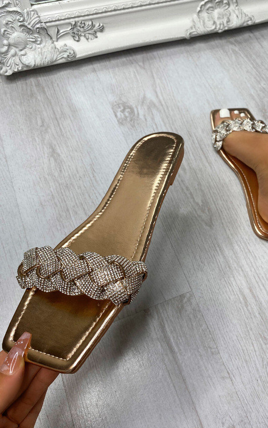 Eliza Diamante Woven Sliders Eliza Diamante Woven Sliders