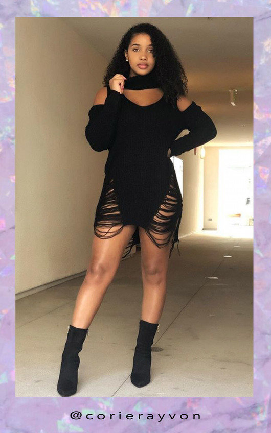 Elodie Slashed Oversized Cold Shoulder Jumper Elodie Slashed Oversized Cold Shoulder Jumper