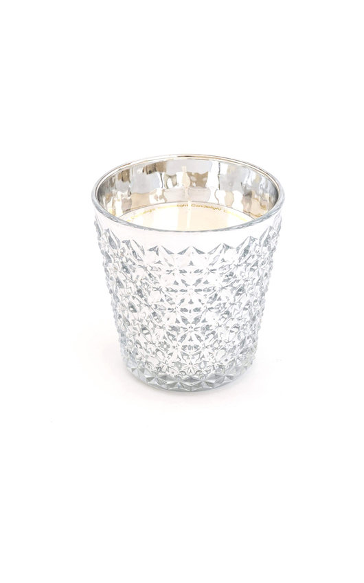 Embossed Glass Wax Filled Pot Candle Embossed Glass Wax Filled Pot Candle