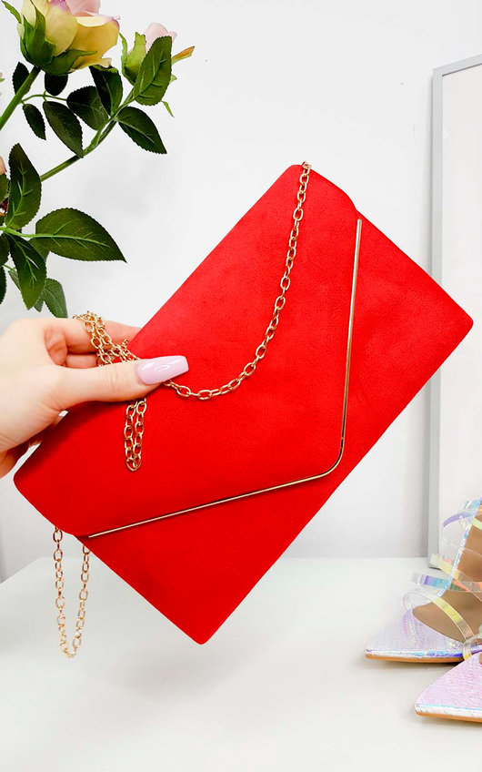 Emily Faux Suede Envelope Clutch Bag