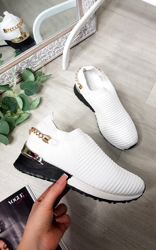 Emily Slip On Trainers With Chain Detail Emily Slip On Trainers With Chain Detail
