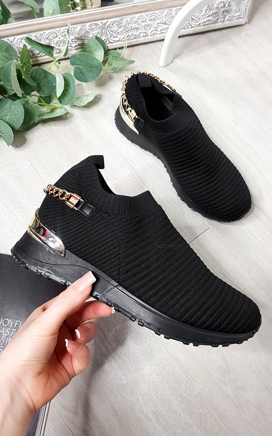 Emily Slip On Trainers With Chain Detail Emily Slip On Trainers With Chain Detail