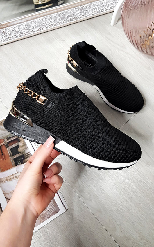 Emily Slip On Trainers With Chain Detail Emily Slip On Trainers With Chain Detail