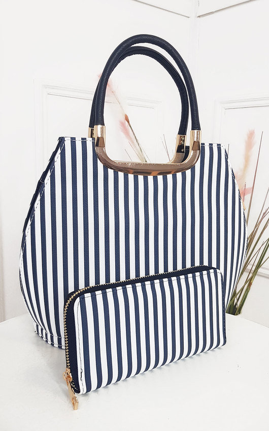 Erin Striped Print Handbag Erin Striped Print Handbag