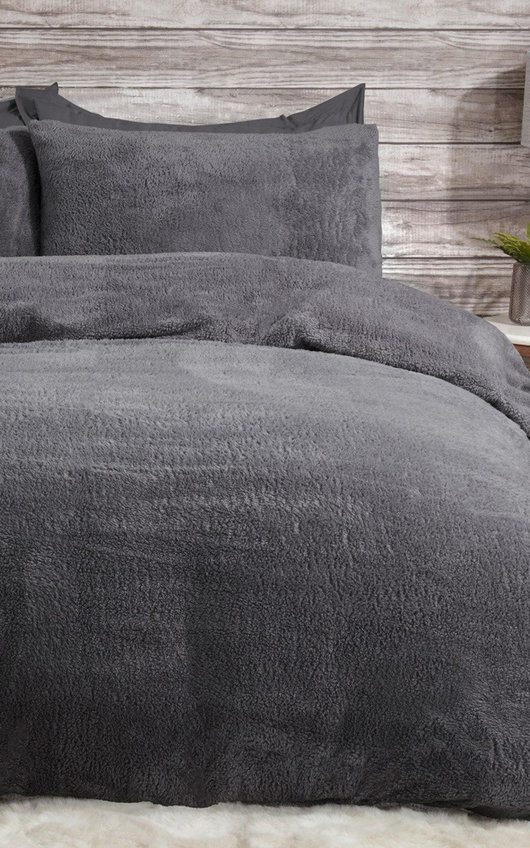 Teddy Fleece King Size Pillow and Duvet Set Teddy Fleece King Size Pillow and Duvet Set