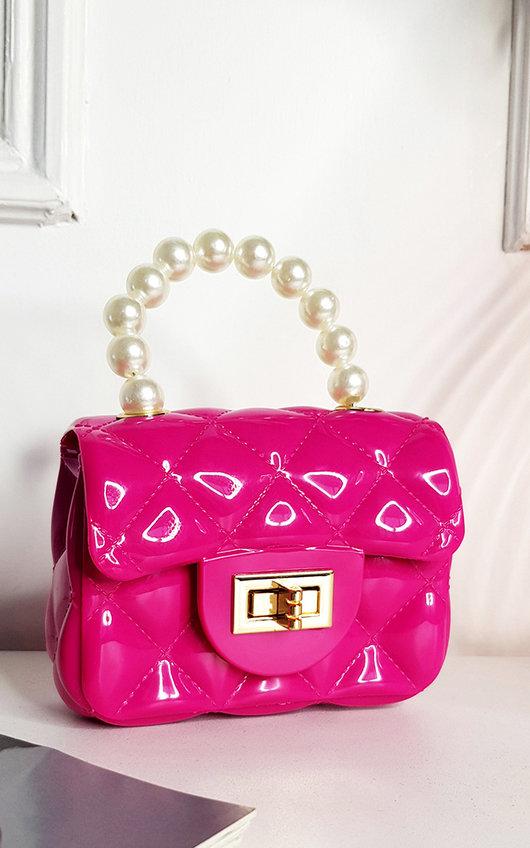Fiona Fold Over bag with Pearl Handle Fiona Fold Over bag with Pearl Handle