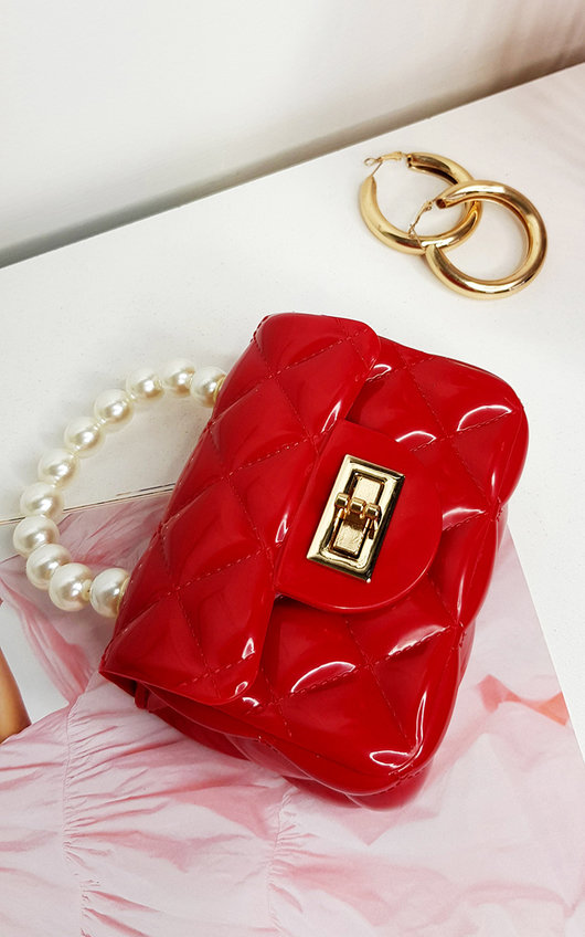 Fiona Fold Over bag with Pearl Handle Fiona Fold Over bag with Pearl Handle