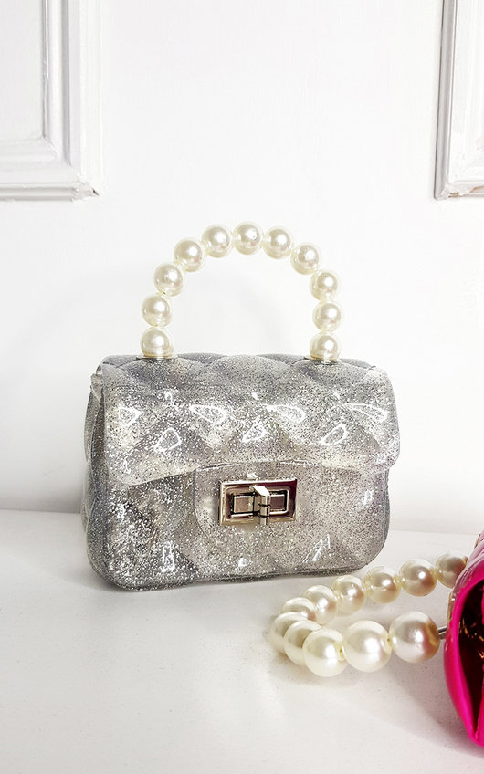 Fiona Fold Over bag with Pearl Handle Fiona Fold Over bag with Pearl Handle