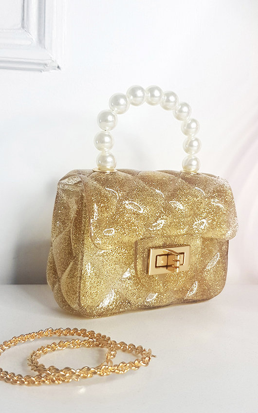 Fiona Fold Over bag with Pearl Handle Fiona Fold Over bag with Pearl Handle