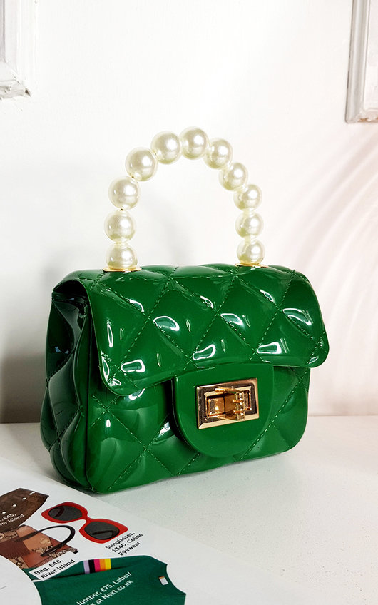 Fiona Fold Over bag with Pearl Handle Fiona Fold Over bag with Pearl Handle