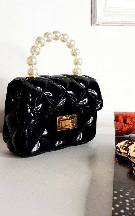 Fiona Fold Over bag with Pearl Handle Fiona Fold Over bag with Pearl Handle