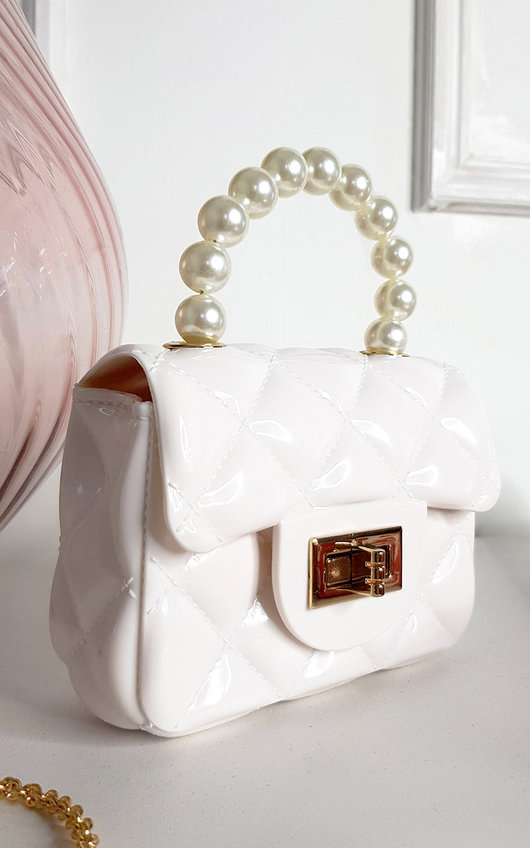 Fiona Fold Over bag with Pearl Handle Fiona Fold Over bag with Pearl Handle
