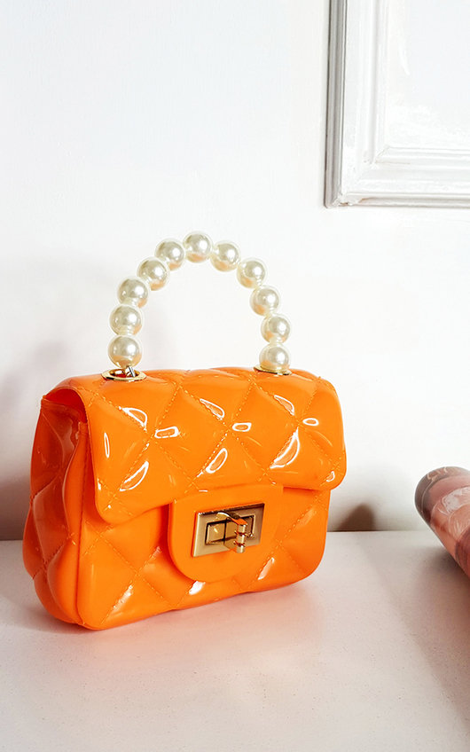 Fiona Fold Over bag with Pearl Handle Fiona Fold Over bag with Pearl Handle