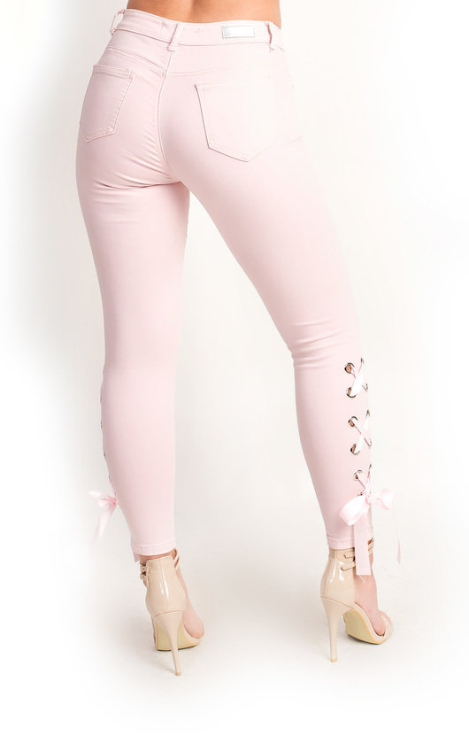 Hanna Ribbon Tie Up Skinny Jeans Hanna Ribbon Tie Up Skinny Jeans