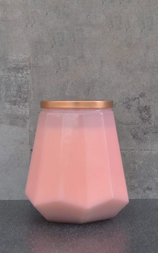Hexagonal Glass Large Wax Filled Pot Candle Hexagonal Glass Large Wax Filled Pot Candle