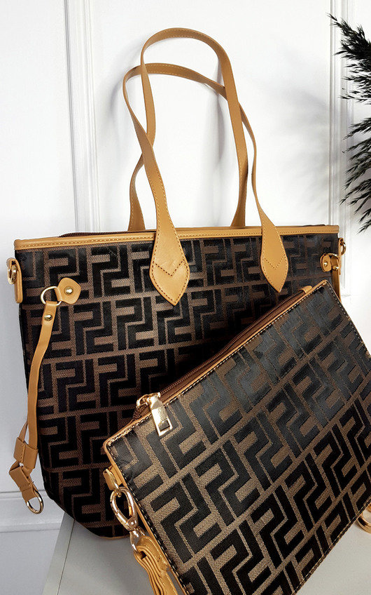 Jemma Faux Leather Shoulder Bag with Print Design Jemma Faux Leather Shoulder Bag with Print Design
